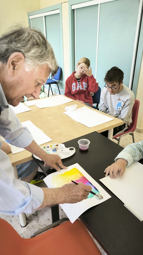 Taller acuarela alumnos colegio Pablo Montesino